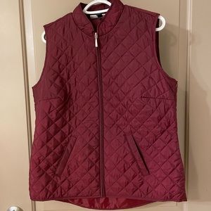 Karen Scott Quilted Puffer Vest, Color: Maroon (size M)
